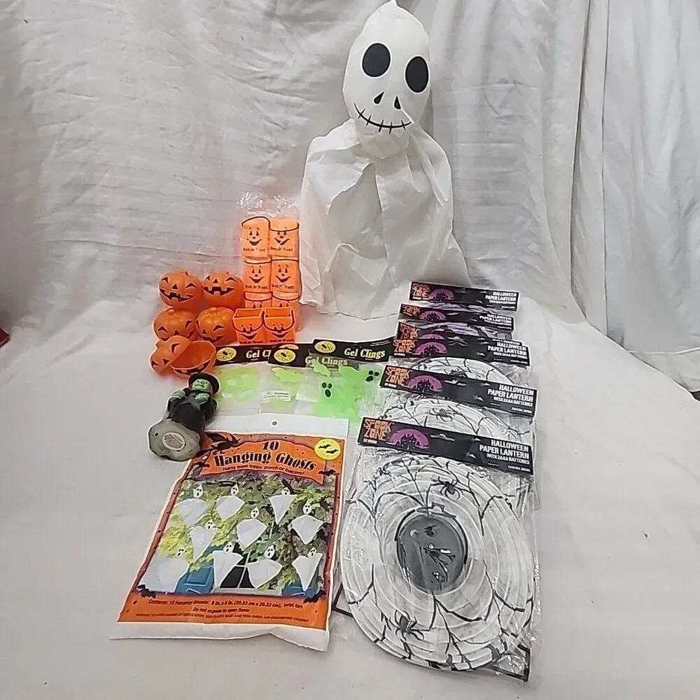 Halloween Decorations-Ghosts, Pumpkins, Lanterns, Bats, Witch, Boxes-Party Props